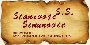 Stanivoje Simunović vizit kartica